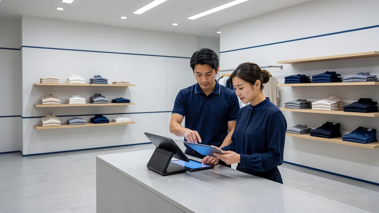店舗でPOSシステムを利用するスタッフ